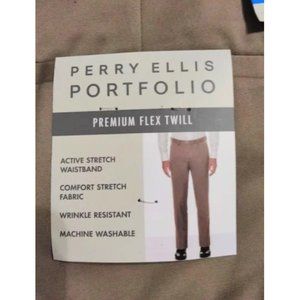 Perry Ellis Portfolio Premium Flex Twill Pant, 38 x 32, Antelope